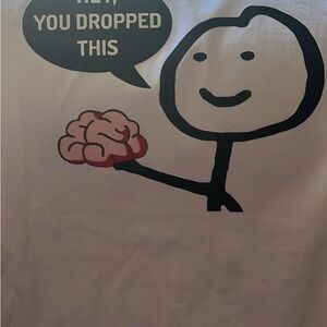 White T-Shirt with Stick Figure Graphic